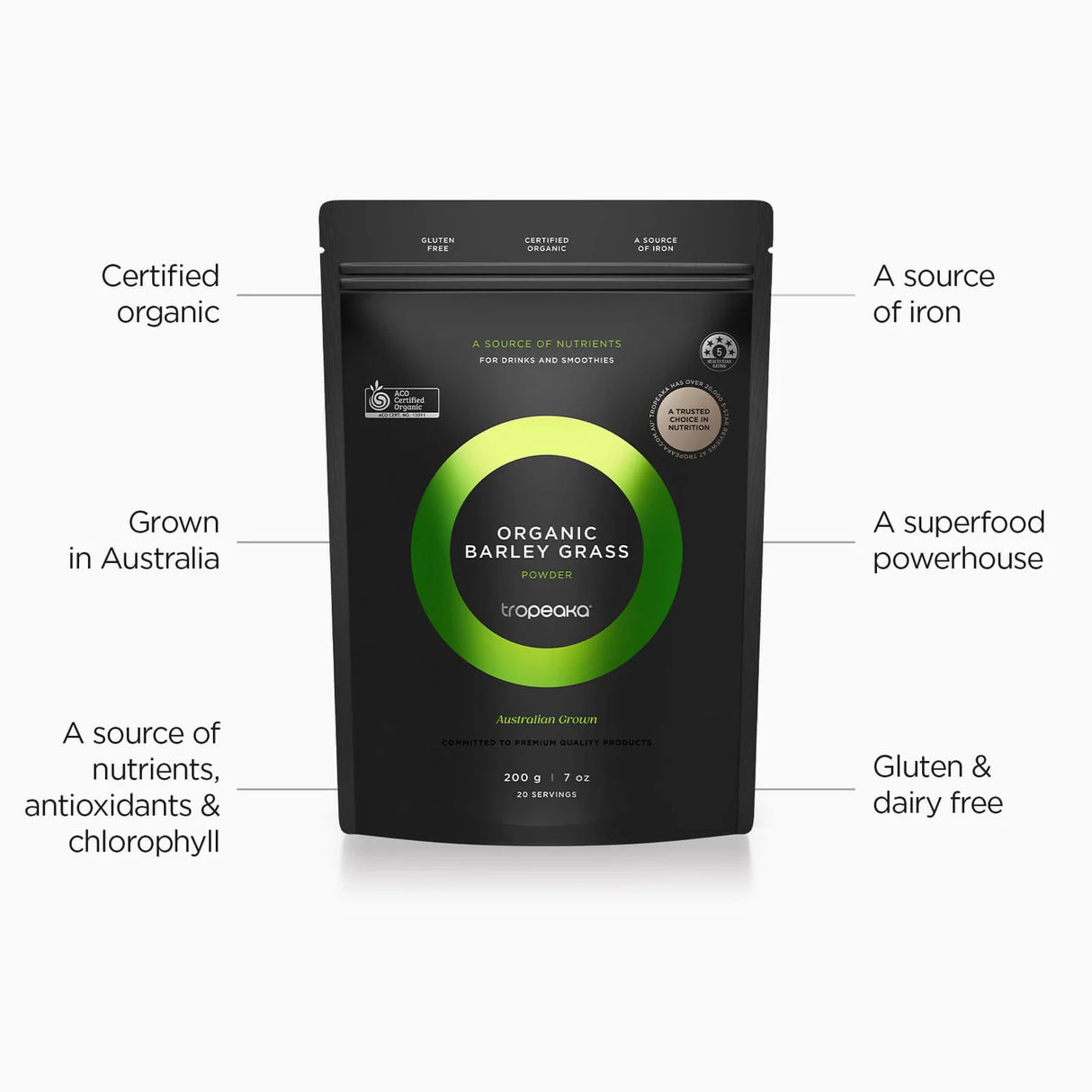 Tropeaka Organic Barley Grass 200g