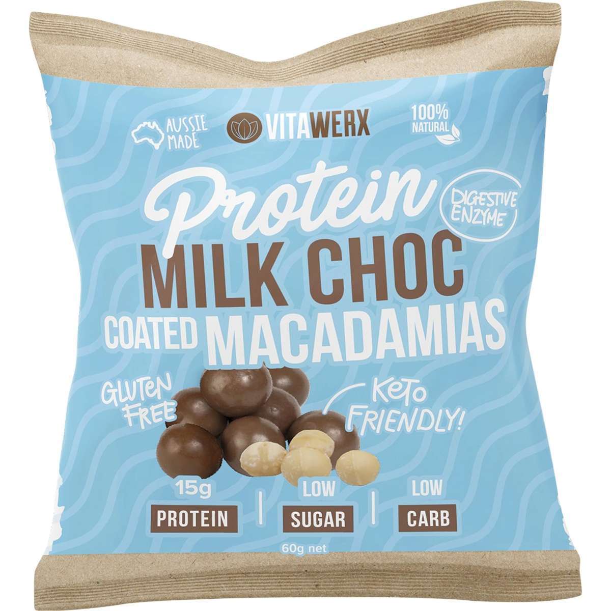 Vitawerx Protein Chocolate Macadamias 60g
