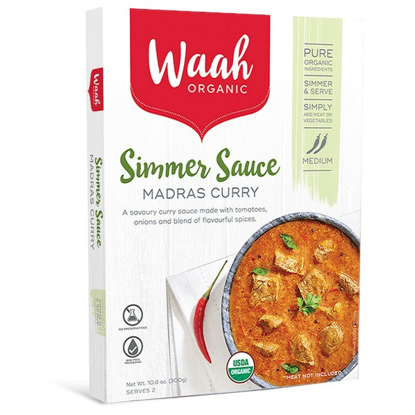Waah Organics Simmer Sauces Madras Curry 300g