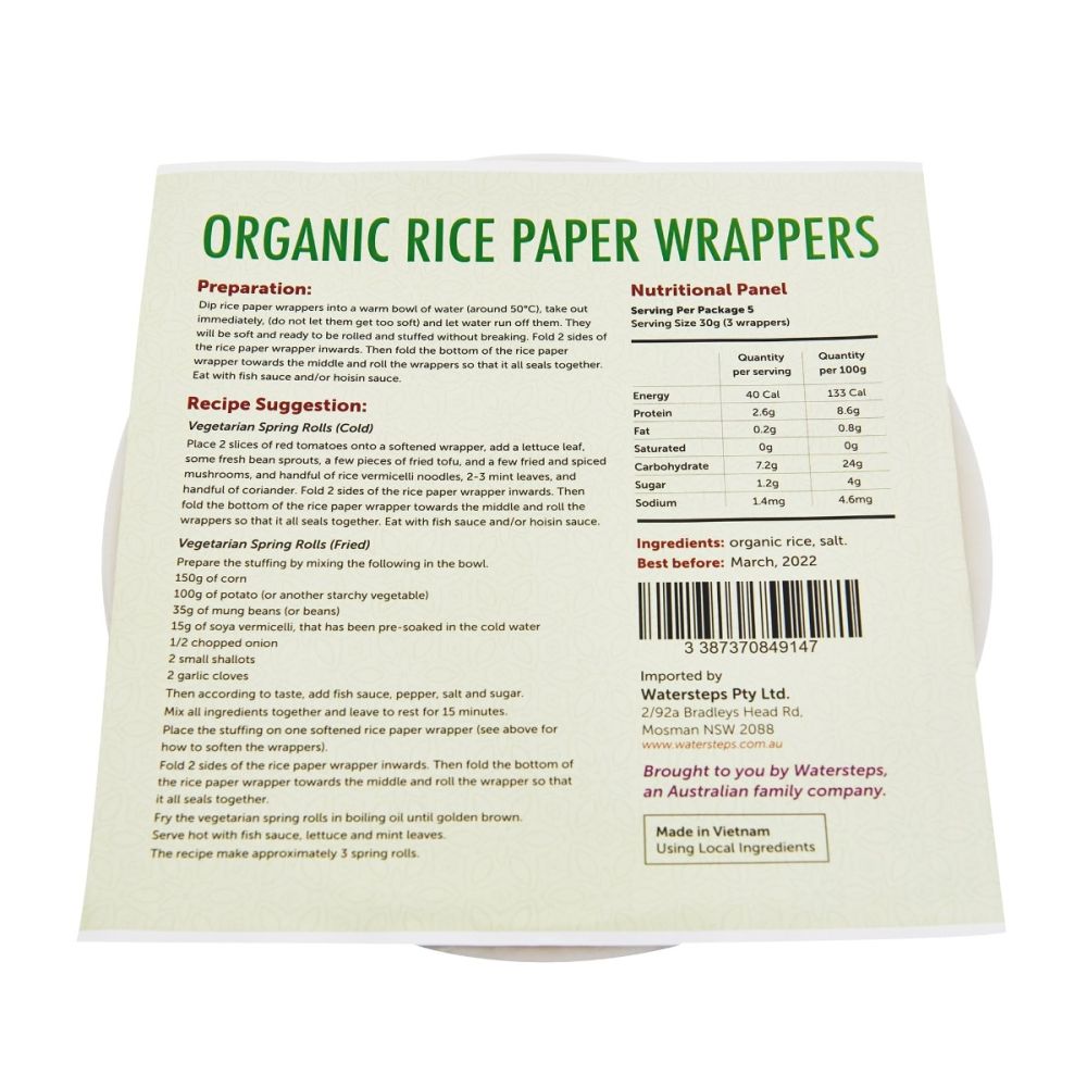 Water Steps Rice Paper Wrapper 150g