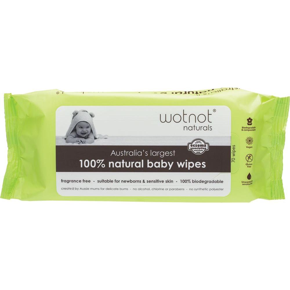 Wotnot Baby Wipes Alcohol Free 100% Biodegradable 70