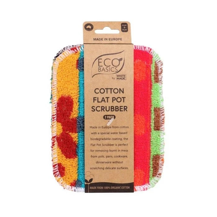 Eco Basics Flat Pot Scrubber 2P
