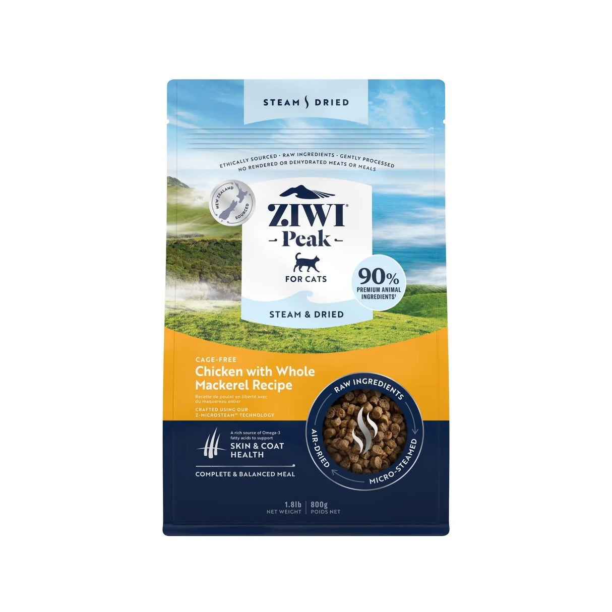 Ziwi Peak Steam & Dried Chicken with Mackerel Dry Cat Food