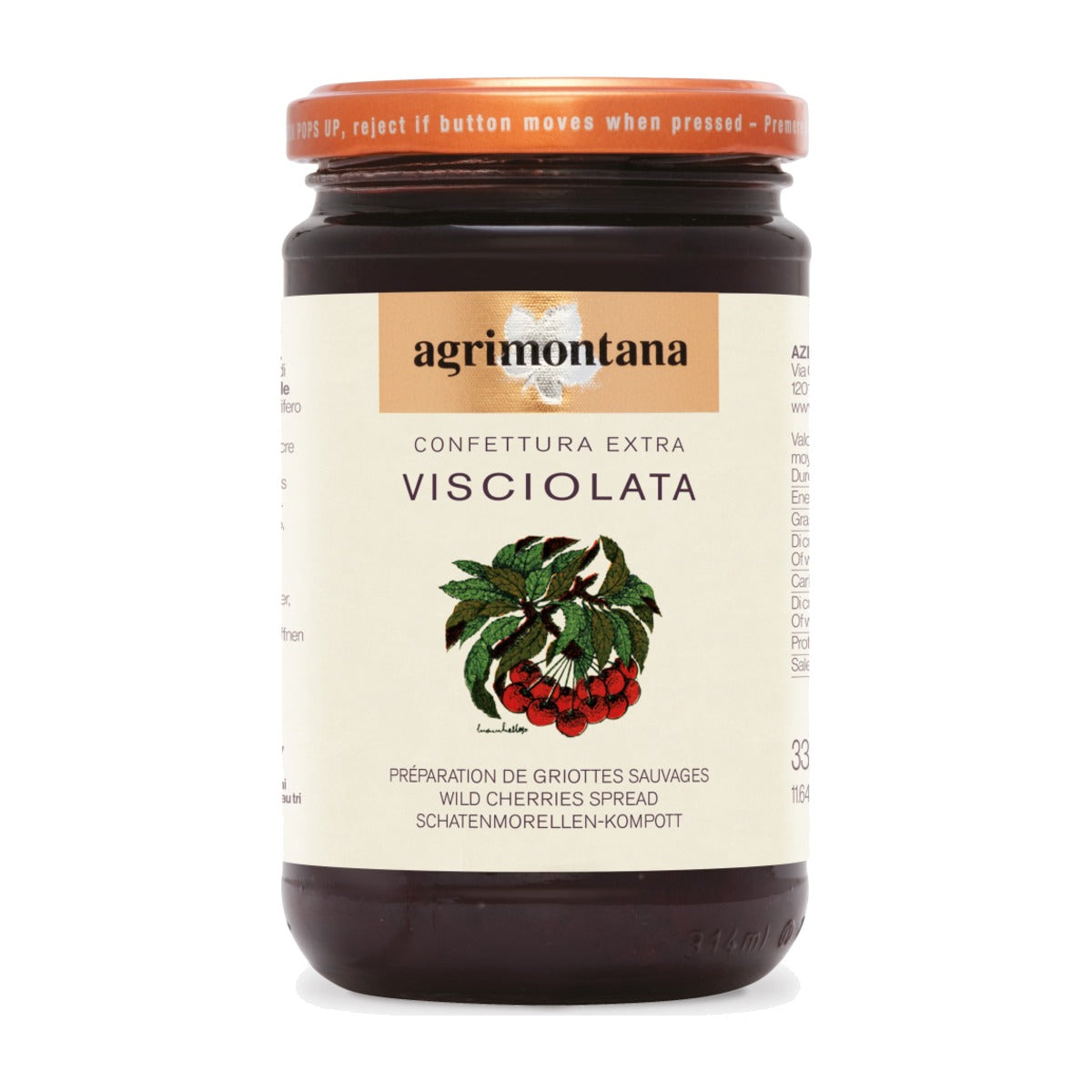 Agrimontana Visciolata Wild Cherries Extra Jam 350g
