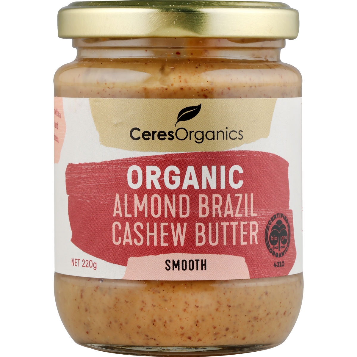 Ceres Organics Organic Almond Brazil Cashew Butter Smooth 220g