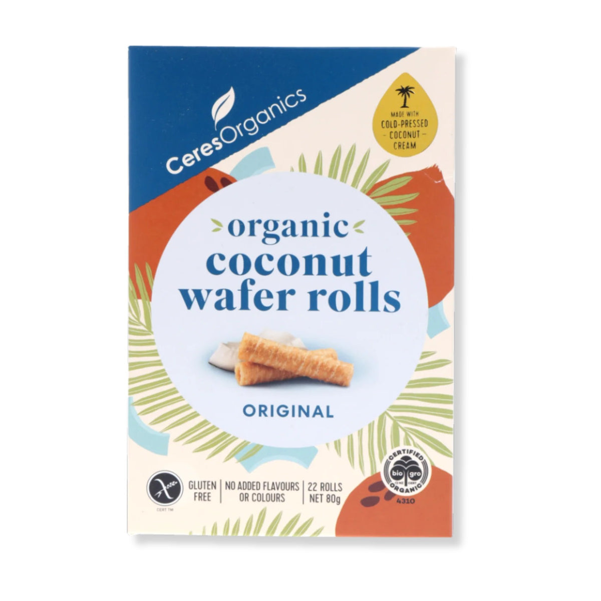 Ceres Organics Coconut Wafer Rolls Original 80g