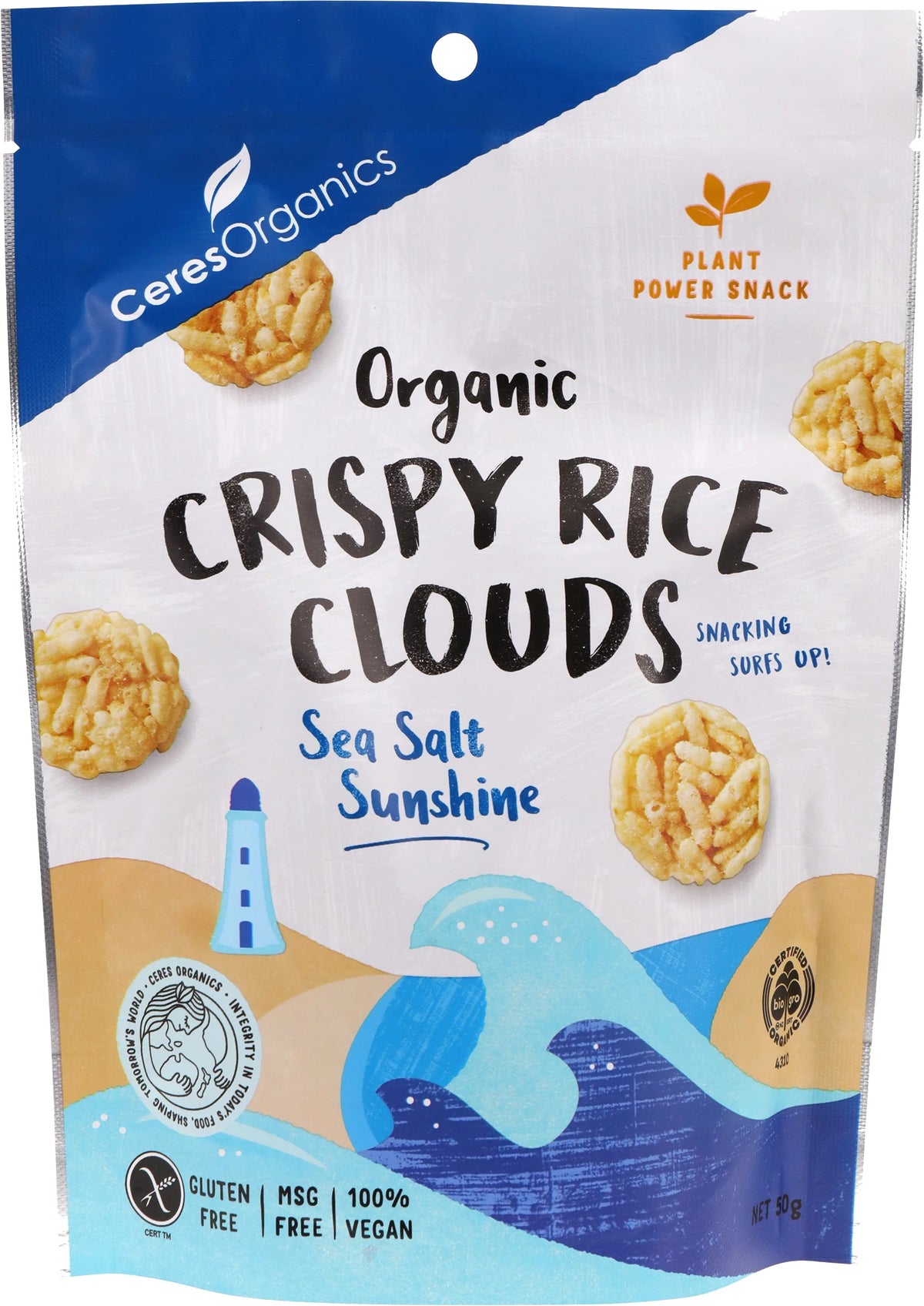 Ceres Organics Crispy Rice Clouds Sea Salt 50g