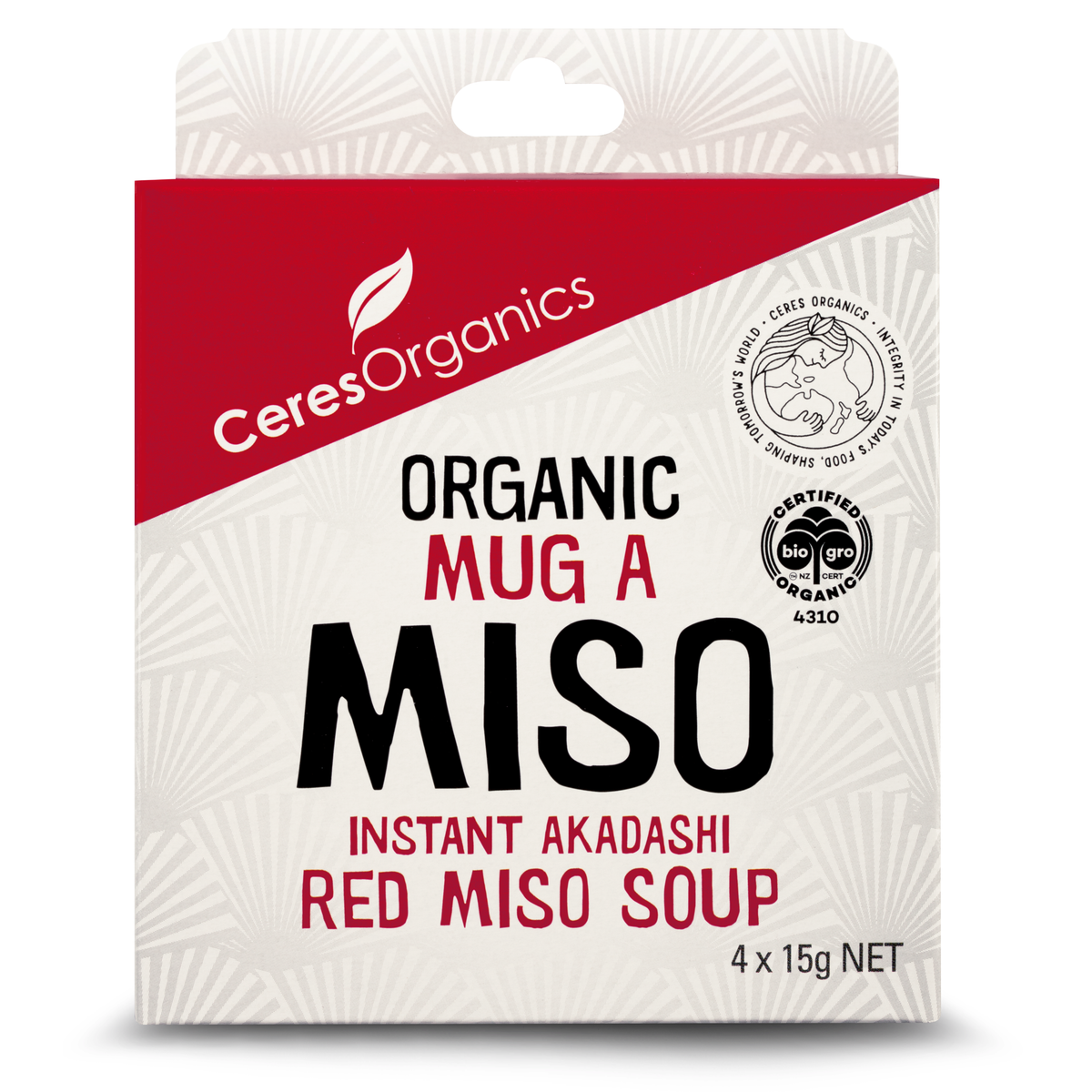 Ceres Organics Miso Instant Mug-A-Miso Paste 15g x 4