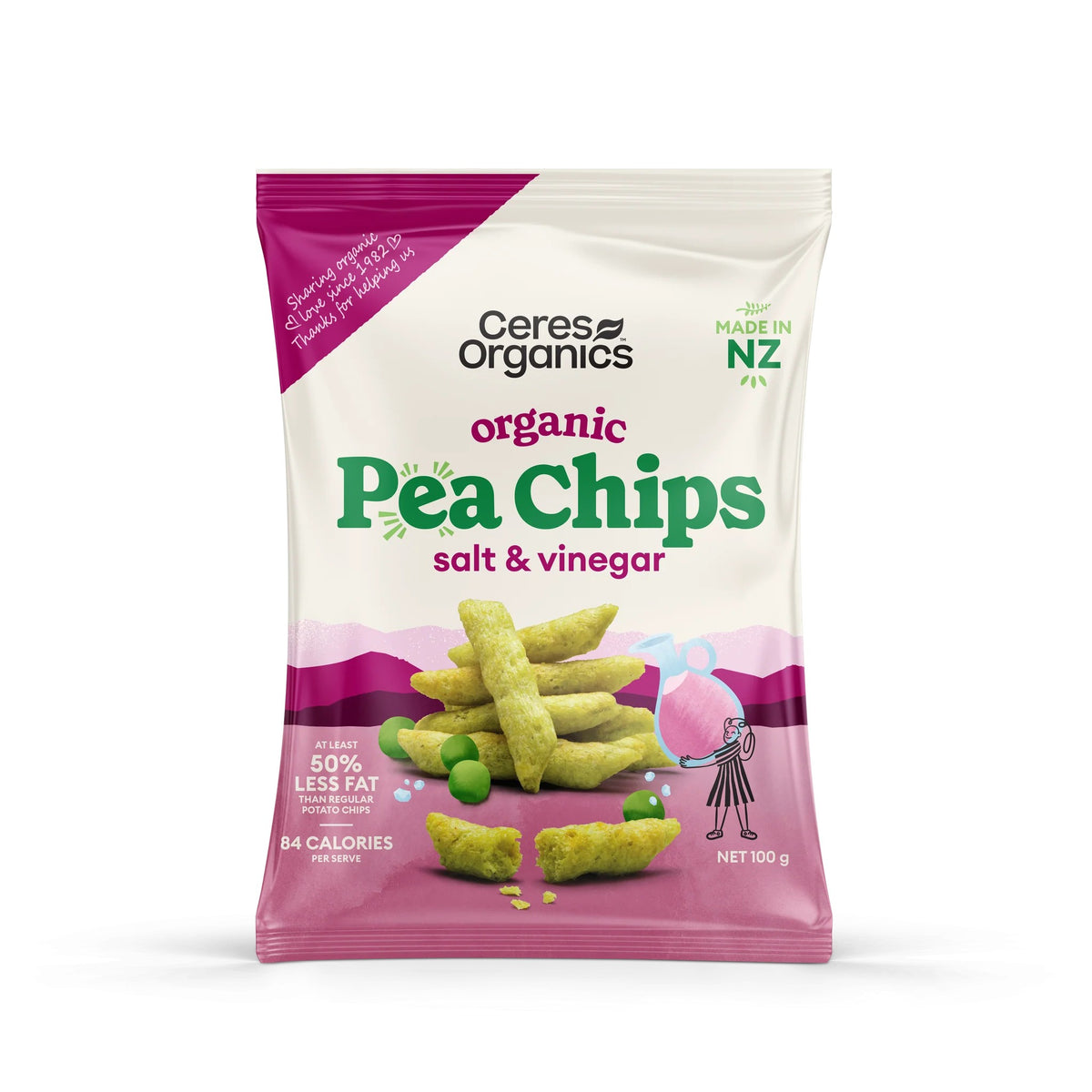 Ceres Organics Pea Chips Salt Vinegar 100g