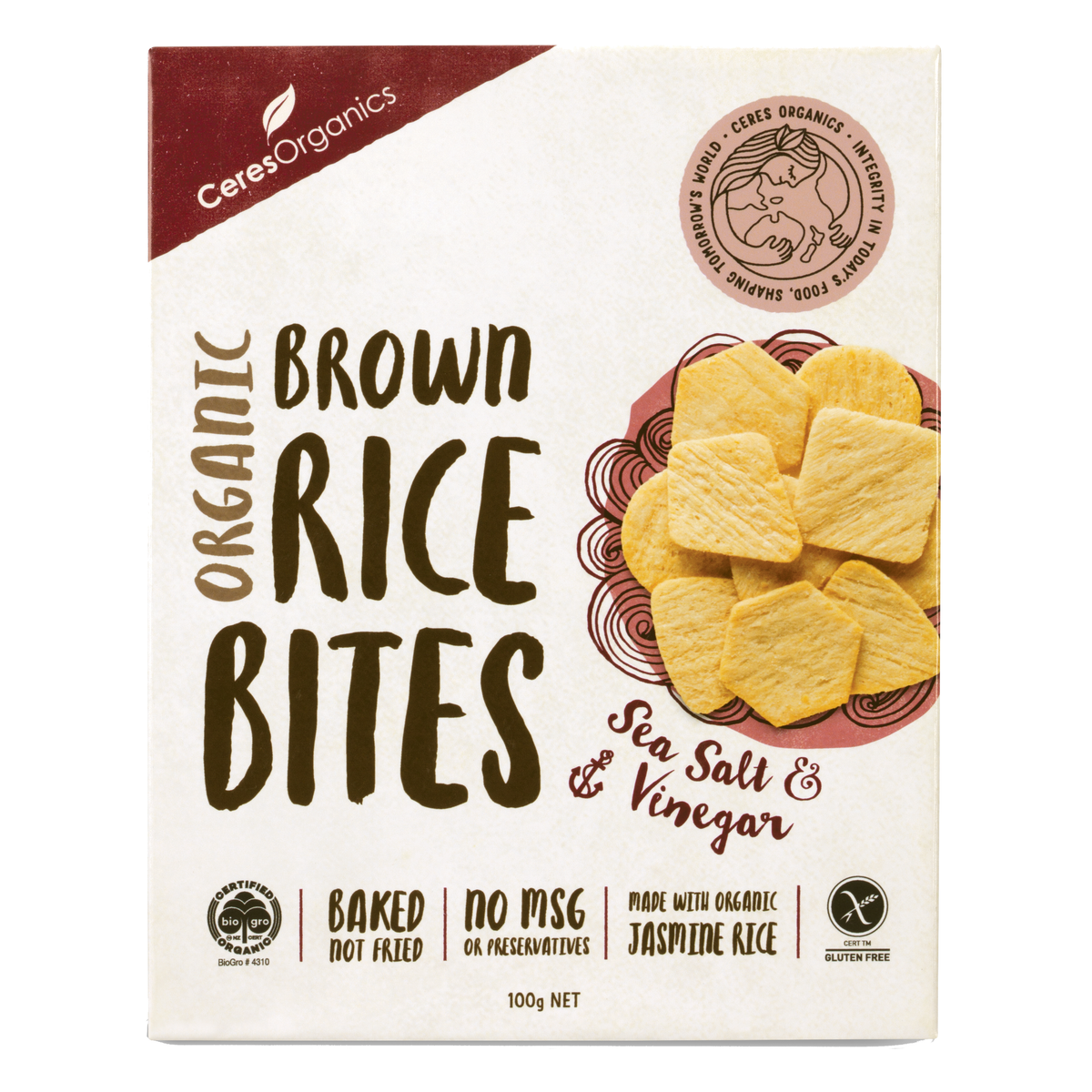 Ceres Organics Rice Sea Salt & Vinegar Box 100g