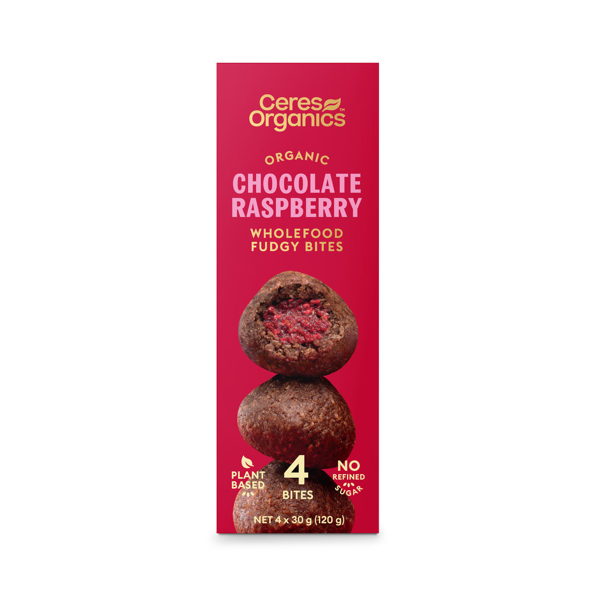 Ceres Organics Wholefood Fudgy Bites - Chocolate Raspberry 120g