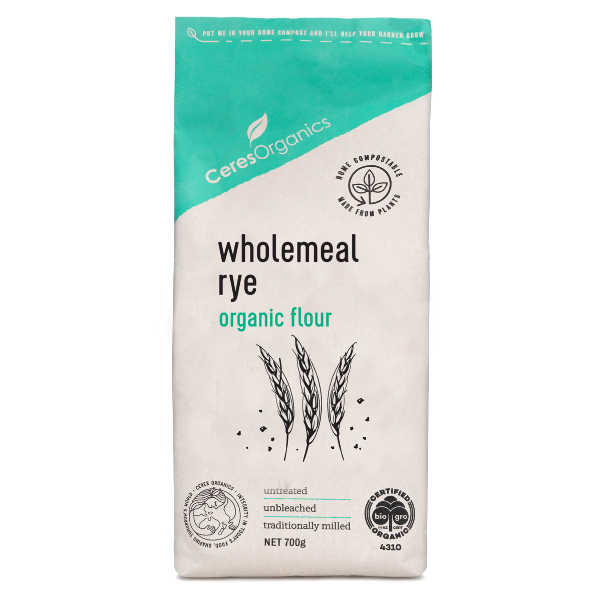 Ceres Organics Wholemeal Rye Flour 600g