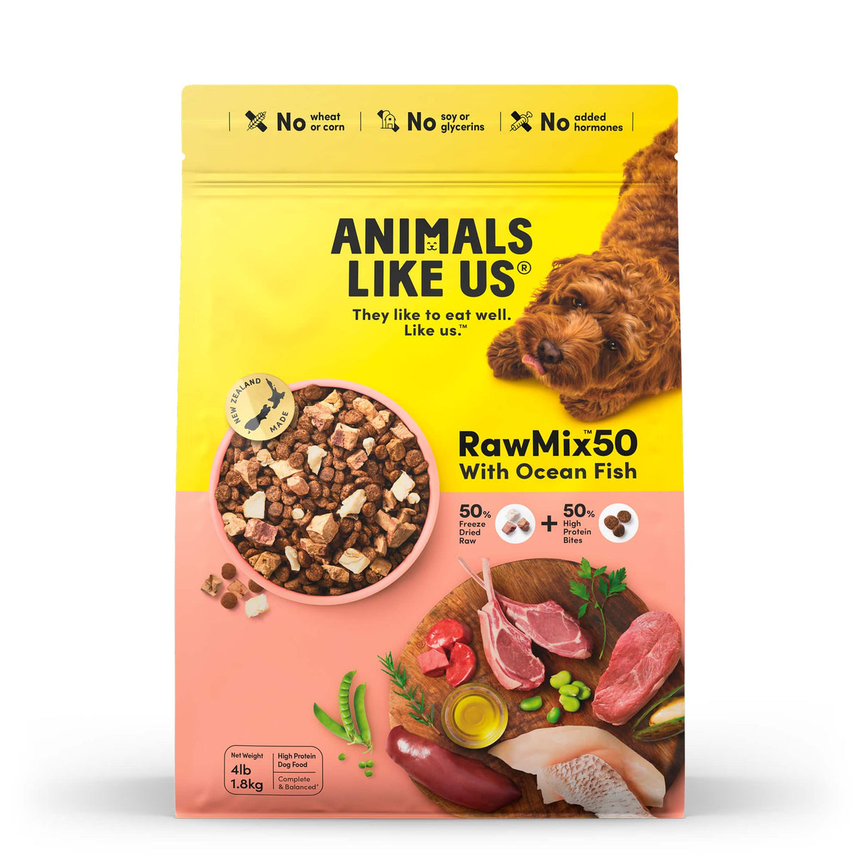 Animals Like Us RawMix50 with Ocean Fish Dry Dog Food 340G