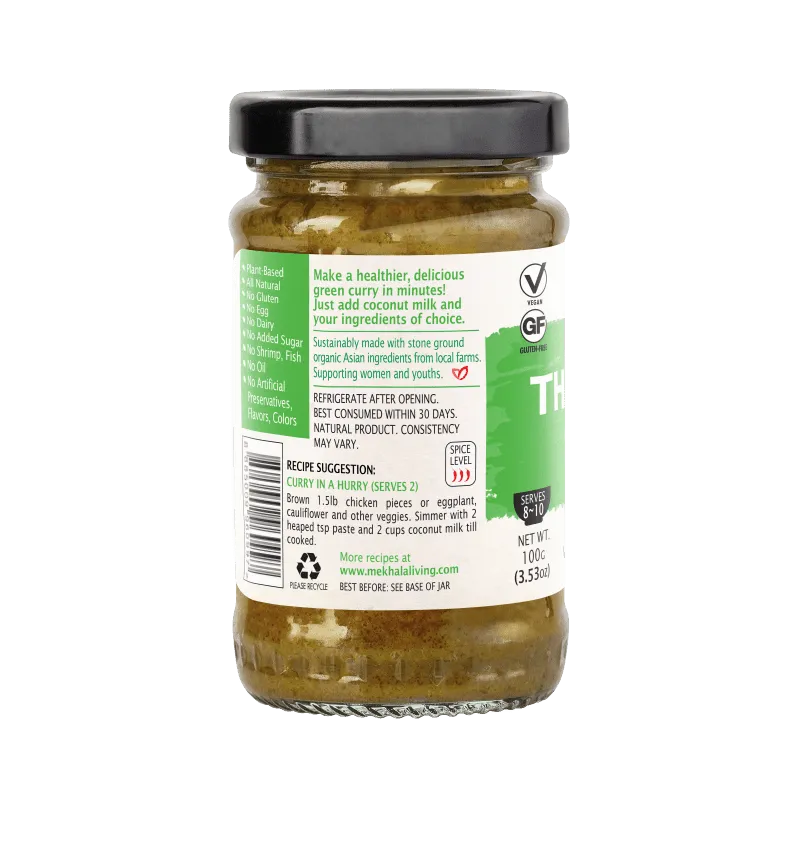 Mekhala Organic Thai Green Curry Paste with Fresh Green Chillies 100g