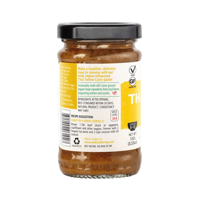 Mekhala Organic Thai Yellow Curry Paste With Cloves and Cinnamon 100g