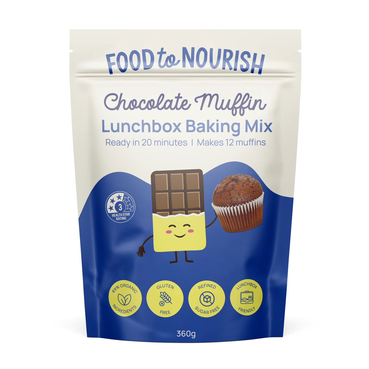 Food To Nourish Chocolate Muffin Lunchbox Baking Mix 360g