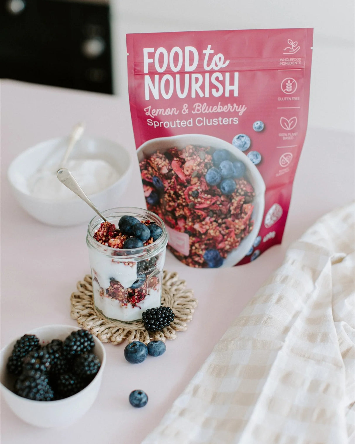 Food To Nourish Sprouted Clusters - Lemon & Blueberry 400g