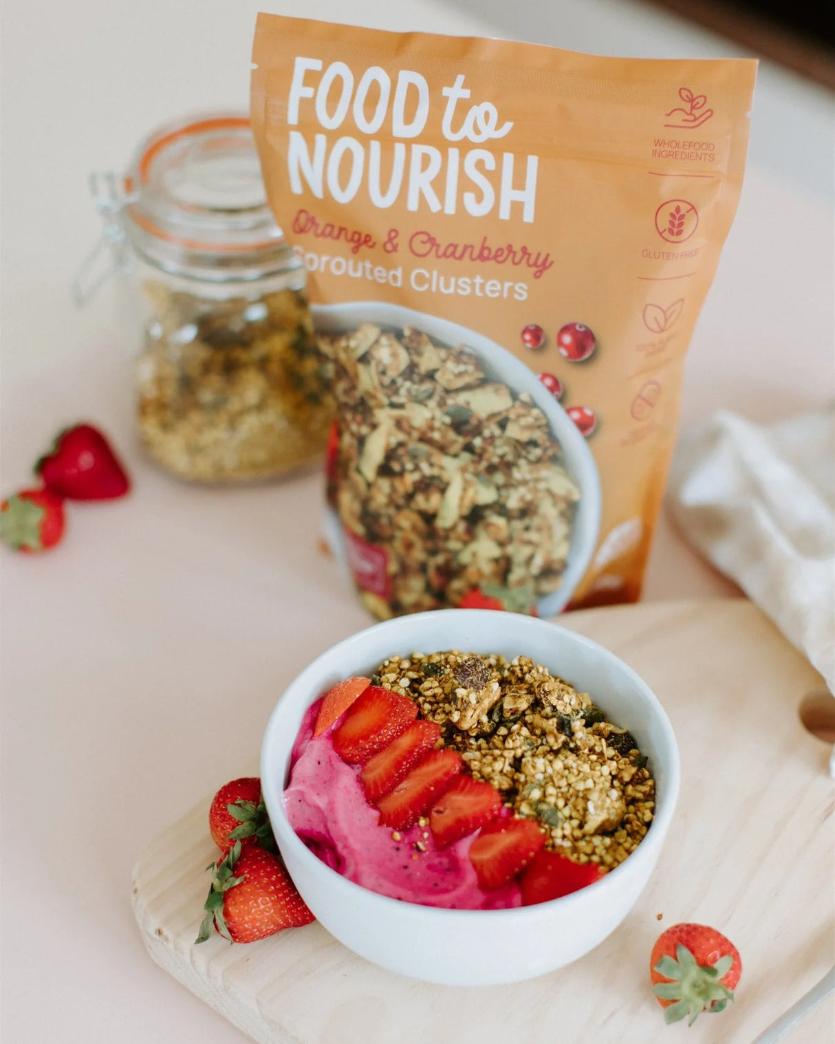 Food To Nourish Sprouted Clusters - Orange & Cranberry 400g