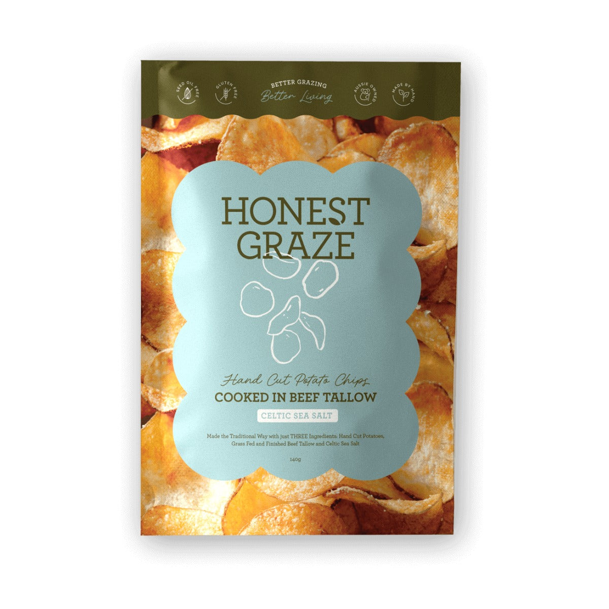 Honest Graze Tallow Chips 140g