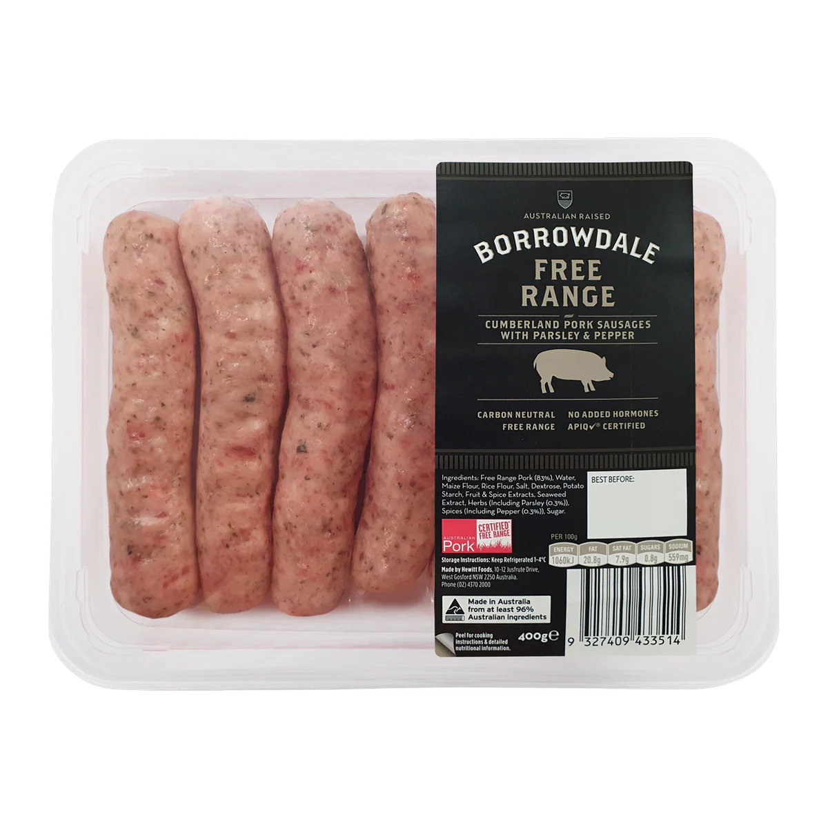 Borrowdale Pork Sausage 400g