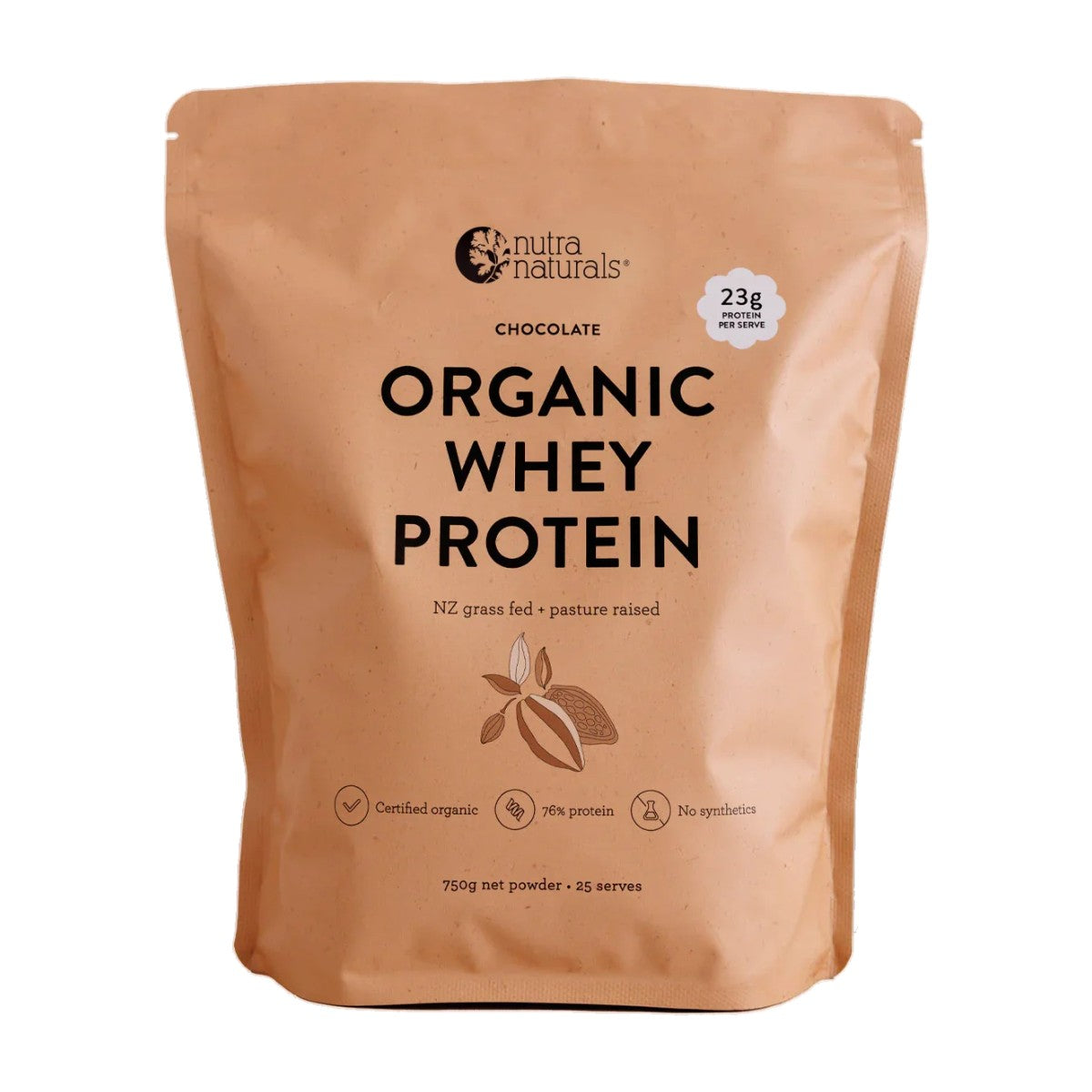 Nutra Naturals Organic Whey Protein Chocolate 750g