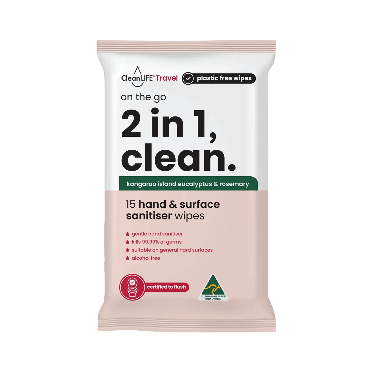 CleanLife 2 In 1 Wipes 15p