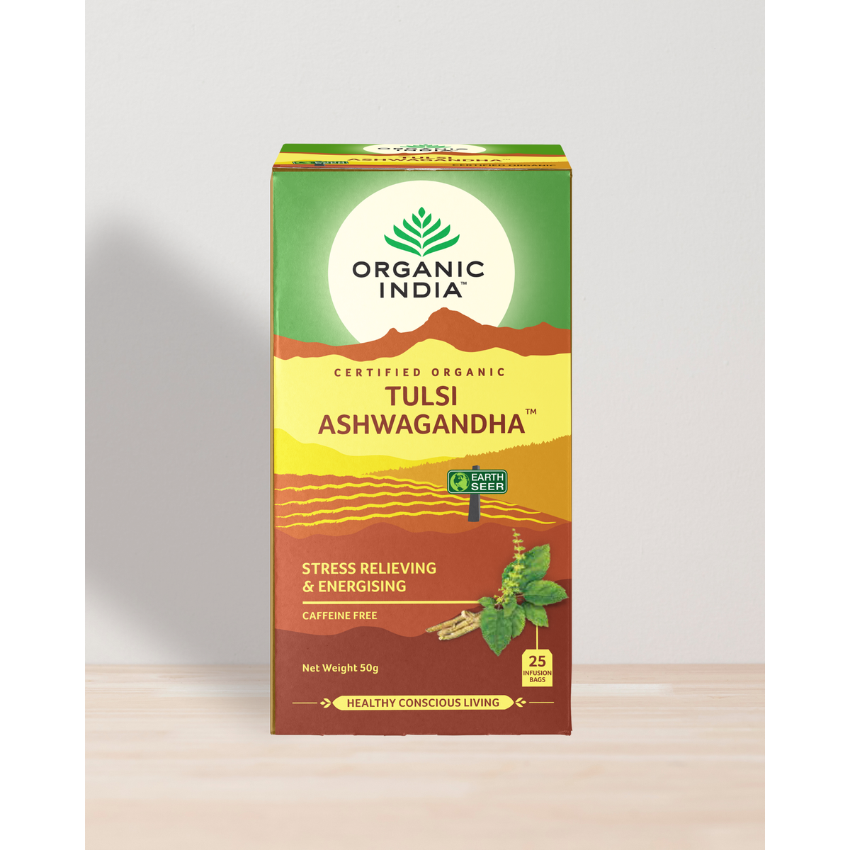 Organic India Tulsi Ashwagandha Tea 25 Tea Bags