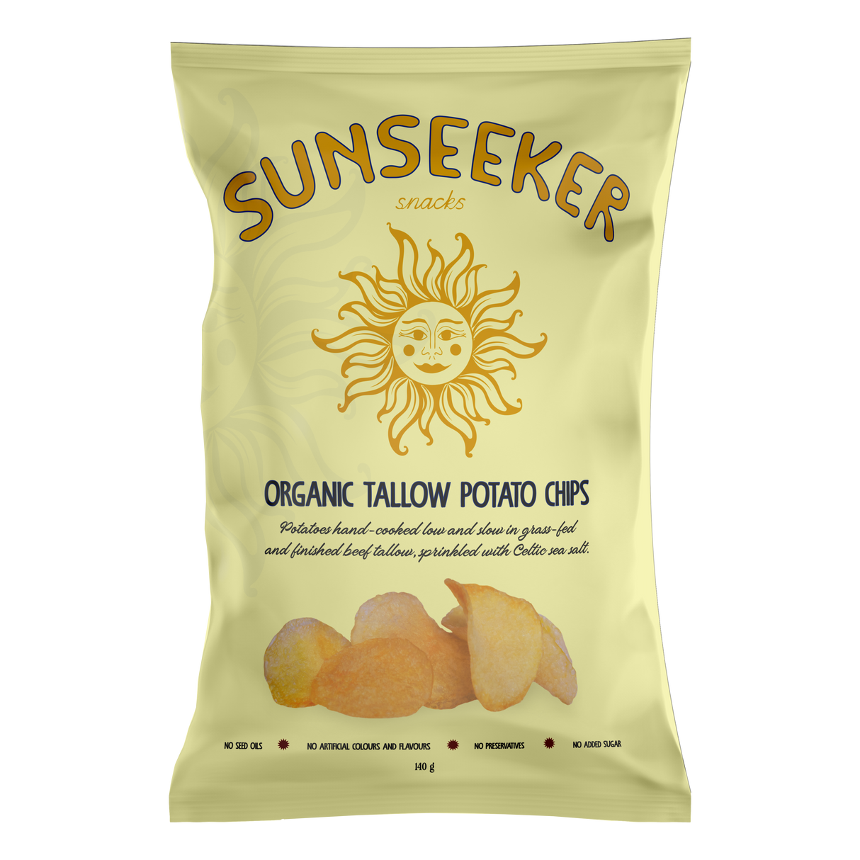 Organic 100% Grass-Fed Beef Tallow Potato Chips 140g