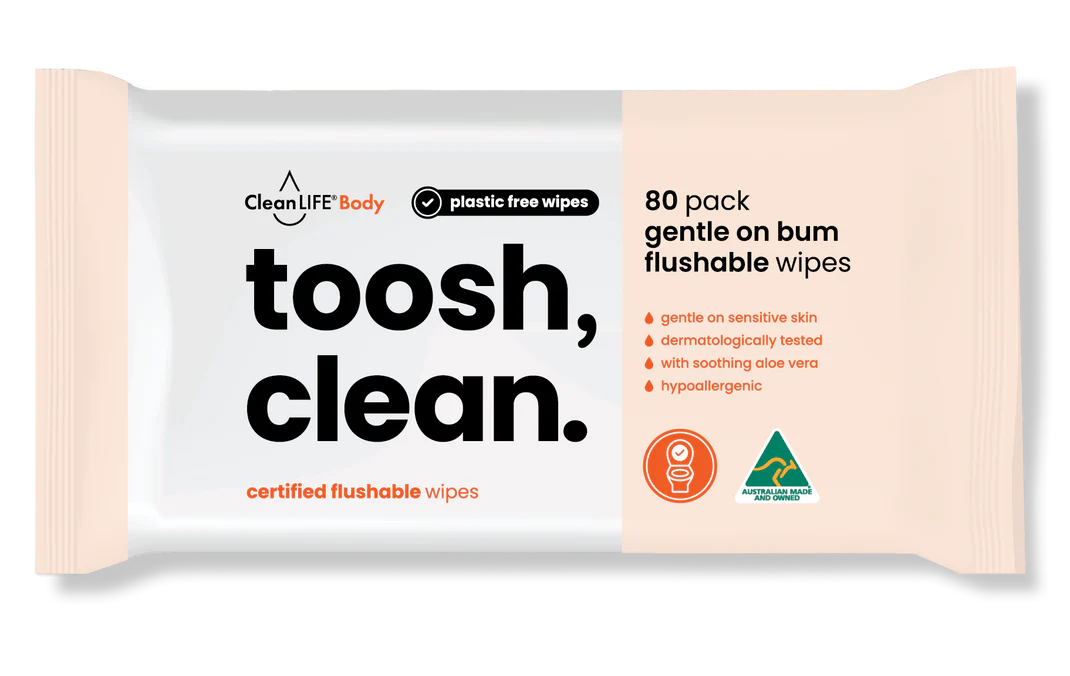 CleanLife Flushable Wipe Toosh 80p