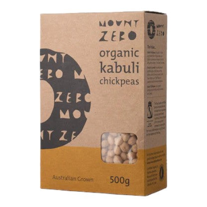 A 500g pack of Mount Zero kabuli chickpeas