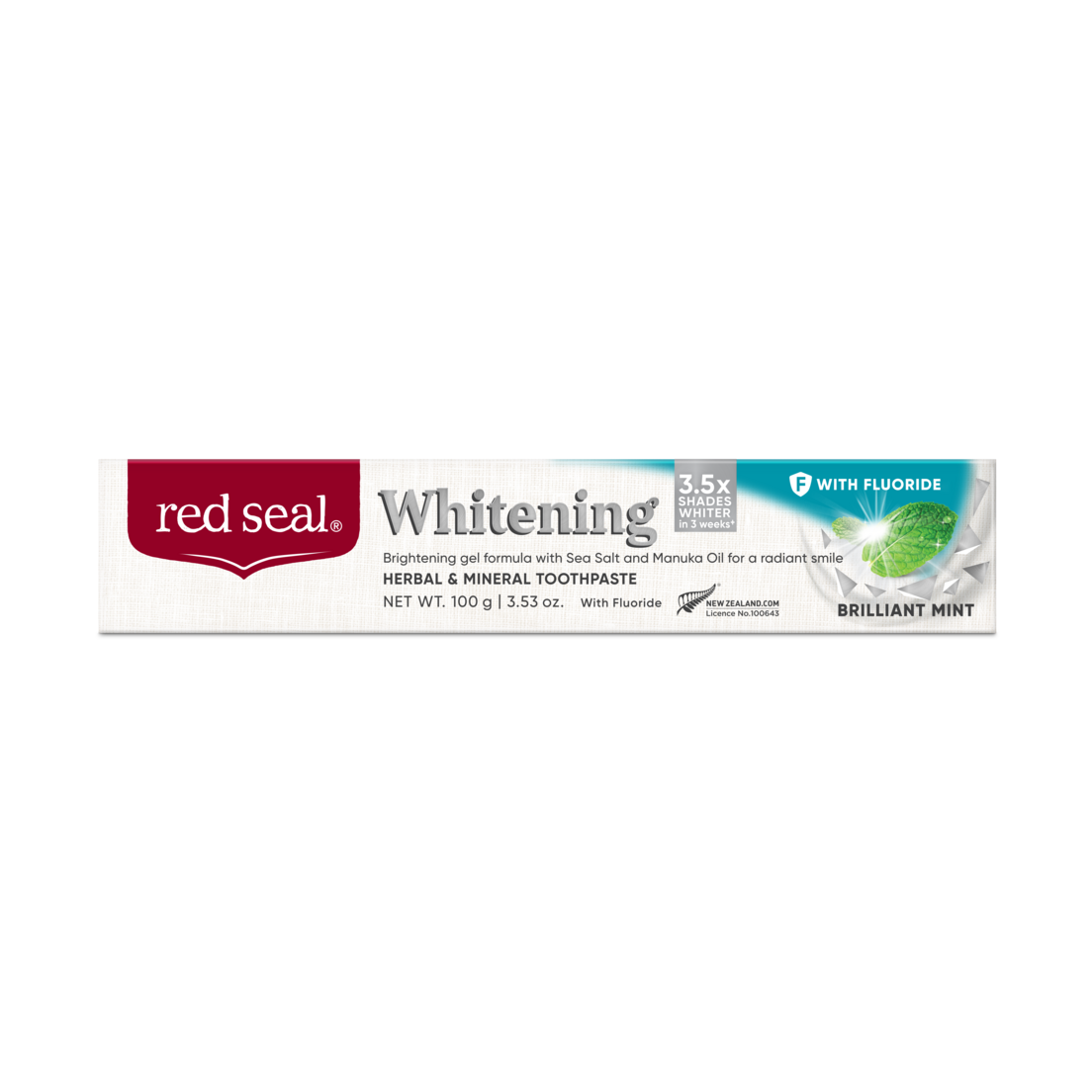 Red Seal Whitening fluoride Brilliant Mint Toothpaste 100g