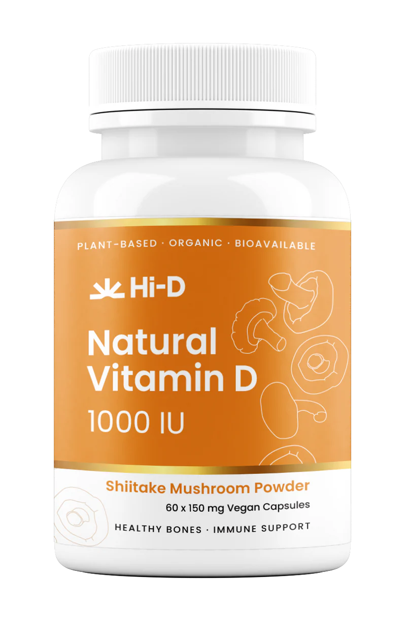 Hi-D Natural Vitamin D 1000IU 100% Shiitake Mushroom Powder 60C