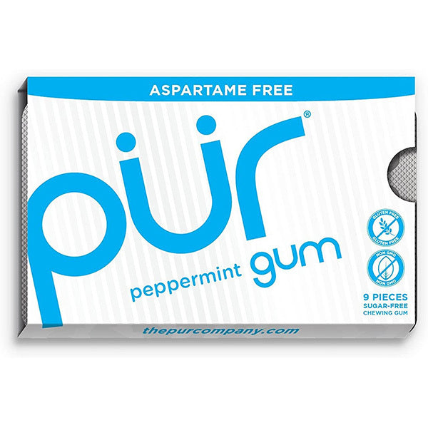 PUR Gum Peppermint 9 piece blister pack 12.6g