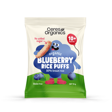 Ceres Organics Organic Baby Rice Puffs Blueberry 15g