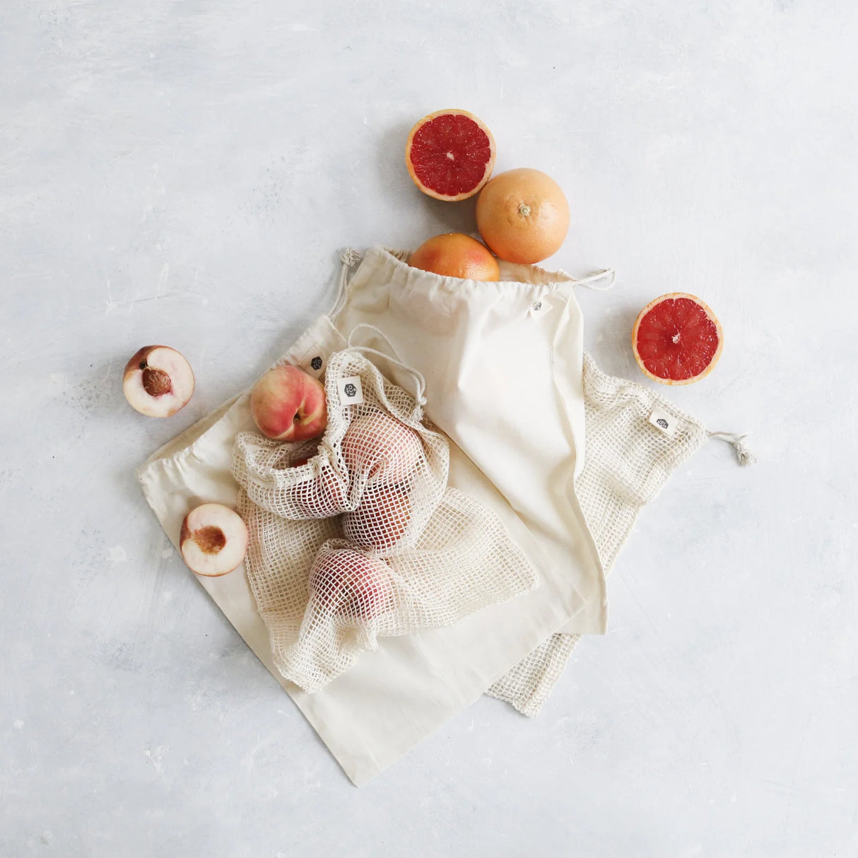 Ever Eco Organic Cotton Mixed Set Produce Bags 4 Pack