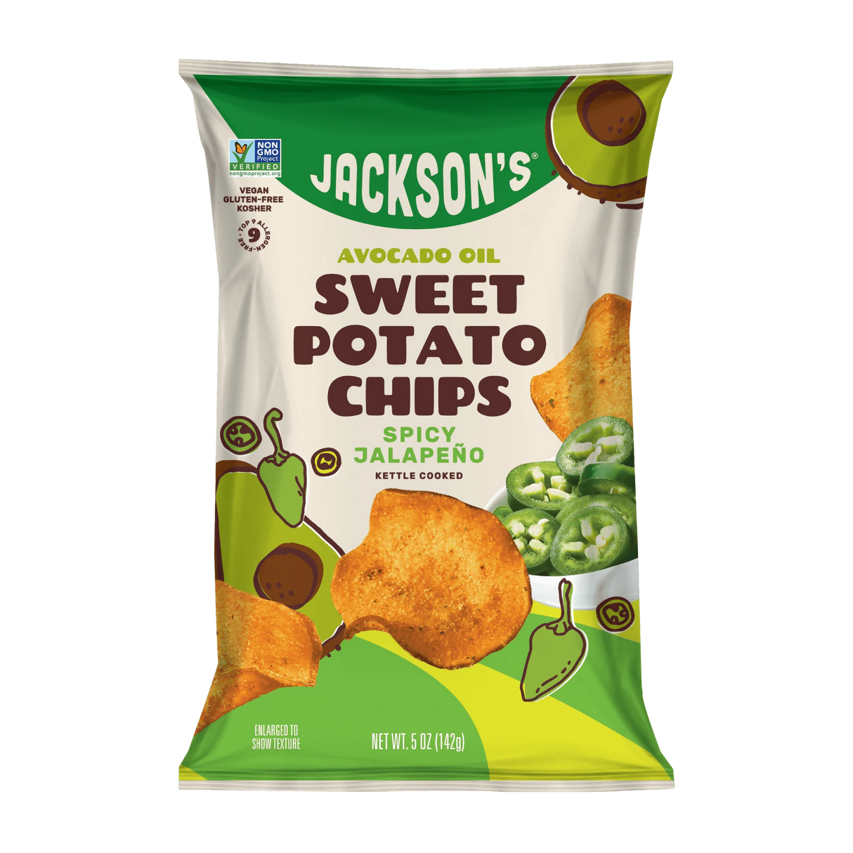 Jackson's Sweet Potato Chips in Avocado Oil Spicy Jalapeno 142g
