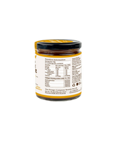Jar of jam with a label on a white background