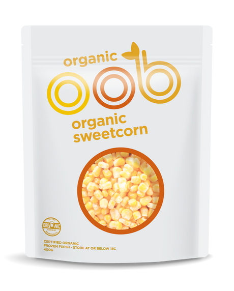 oob organic Frozen Sweetcorn 400g pack