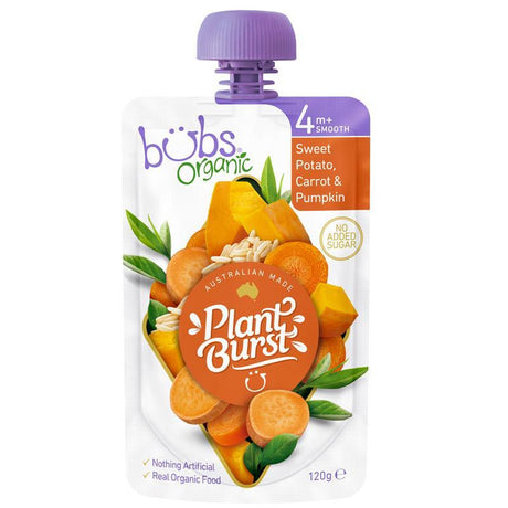 Bubs Organic S/Potato Carrot Pumpkin 4+120g