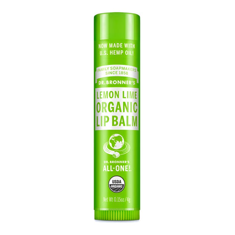 Dr Bronners Organic Lip Balm Lemon Lime 4g