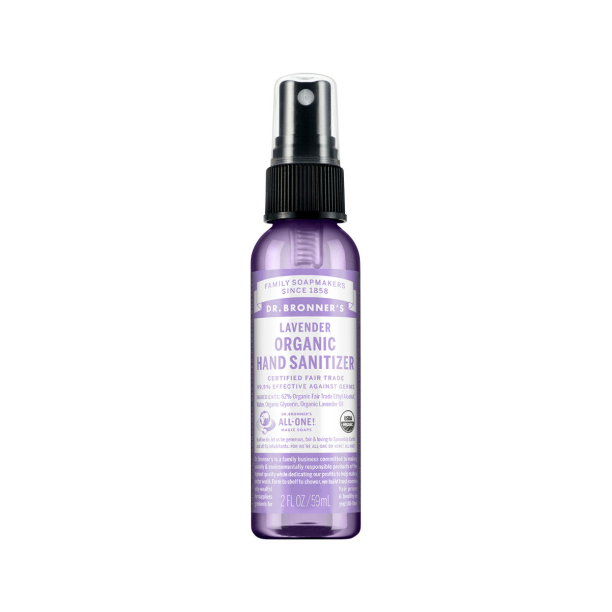 Dr Bronners Organic Hand Sanitizer Lavender 59ml
