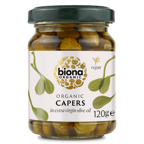 Biona Organic Capers in Extra Virgin Olive Oil 120g