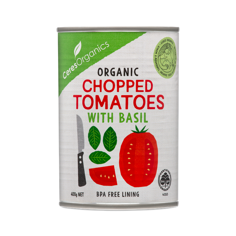 Ceres Organics Tomatoes Chopped With Basil (Can) 400g