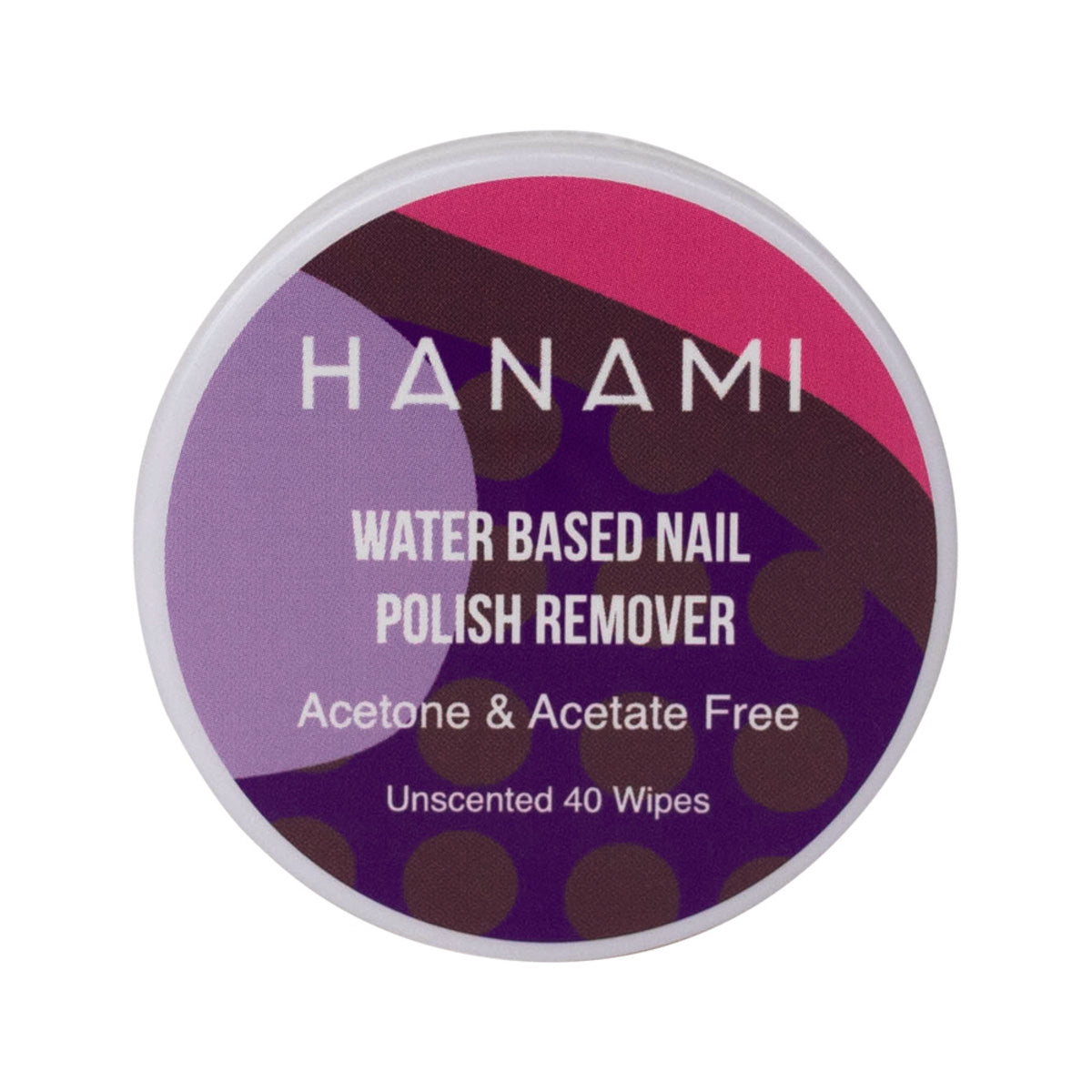Hanami Nail Polish Remover Water Based Wipes Unscented 40 Pack
