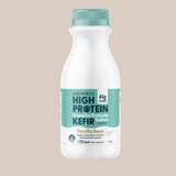 Bottle of Babushka's High Protein Kefir Yoghurt with a beige background