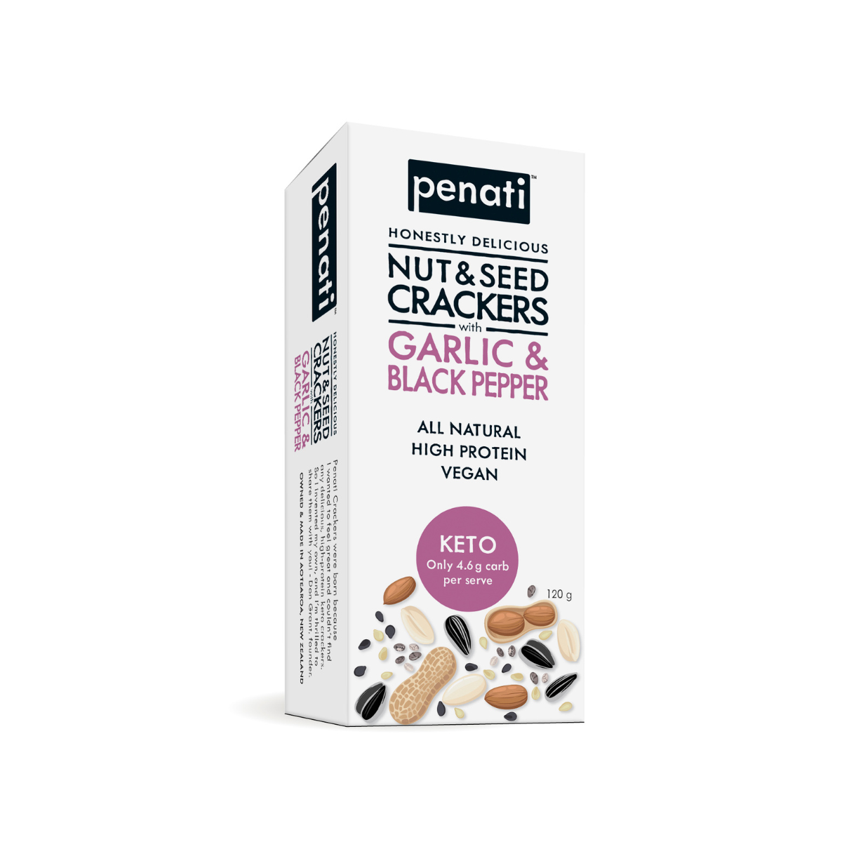 Penati Nut & Seed Crackers with Garlic & Black Pepper 120g