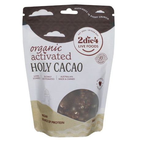 2die4 Live Foods Activated Holy Cacao Granola Clusters 200g