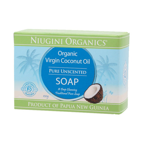 Niugini Organics Coconut Oil Soap Pure (Unscented) 100g
