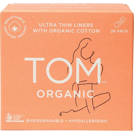 Tom Organic Panty Liners (Wrapped) Ultra Thin Liners for 26