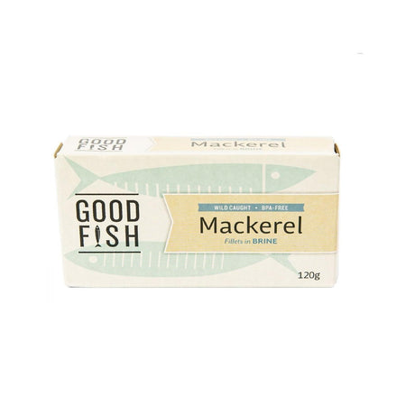 Good Fish Mackerel Fillets in Brine Net: 120g Drained: 80g